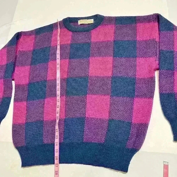 Vintage Brian MacNeil Sportswear Mens Checker Knit Crew Neck Sweater Size 2XL - Picture 4 of 9